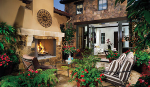 Superior 42" Outdoor Wood-Burning Fireplace - White Stacked Refractory Panels
