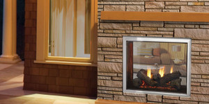 Majestic Fortress Indoor/Outdoor Gas Fireplace with IntelliFire Touch Ignition System, See-Through - View 2