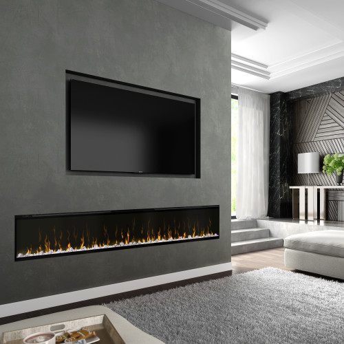 Dimplex Ignite XL 100-Inch Electric Fireplace | Fully recessed installation into a 2x6 wall enables a clean, edge-to-edge linear design.