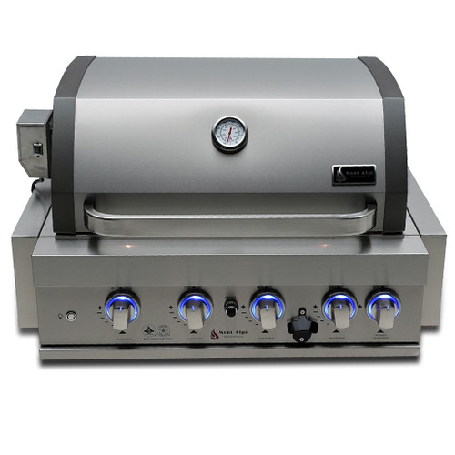 Mont Alpi 400 Built-In Gas Grill - Stainless Steel | 4-burner grill unit - 43"x23"x47"