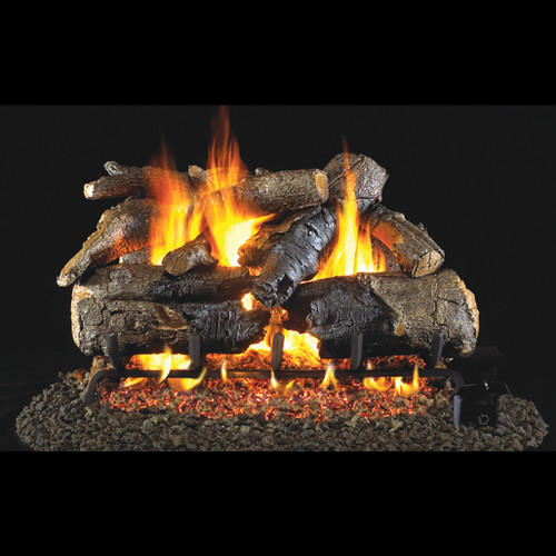 Realfyre 18" Charred American Oak Gas Logs with G45 Burner System | Steel rods inserted in each log provides maximum reinforcement