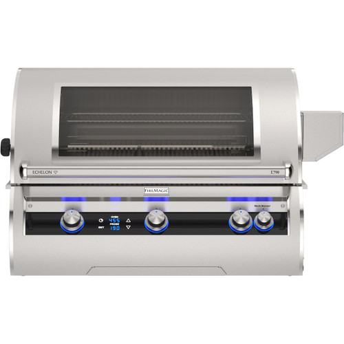 Fire Magic Digital Echelon Diamond E790i 40" Built-In Gas Grill | Grills are offered with an optional Magic View Window, which allows you to monitor grilled foods without lifting the hood and losing valuable heat