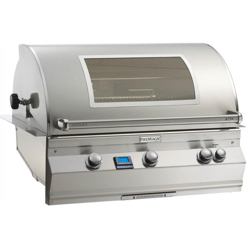 Fire Magic Aurora A790i - Digital Style Built-In Grill with Rotisserie Kit and Magic View Window - Stainless Steel Grill