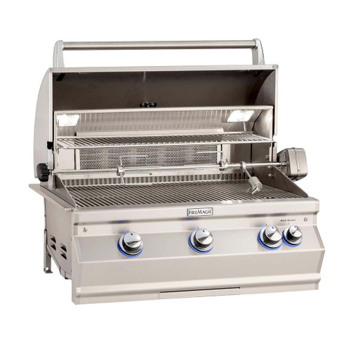 Fire Magic Aurora 540i Grill Analog Style Built-In 30" Gas Grills with Rotisserie Kit and Infrared Burner | Stainless Steel Grill