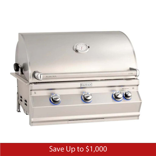 Fire Magic Aurora 540i Grill Analog Style Built-In 30" Gas Grills with Rotisserie Kit and Infrared Burner - Promo Ends July 31st.