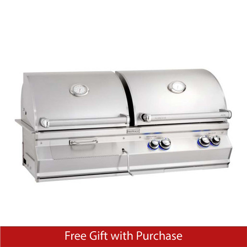 Fire Magic Aurora A830i Gas and Charcoal Combo - Built-In Gas Grill with Analog Thermometer & Rotisserie Kit and Infrared Burner - Promo Ends June 30th.