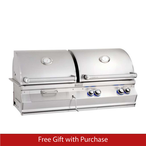 Fire Magic Aurora A830i Built-In Gas Grill and Charcoal Combo - Promo Ends June 30th.