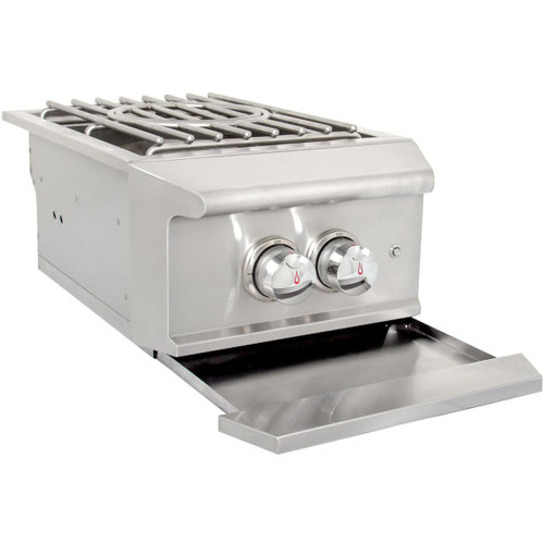 Blaze LUX High Performance Built-In Gas Power Burner | Full-width drip tray for quick clean up Blaze LUX High Performance Built-In Gas Power Burner | Full-width drip tray for quick clean up