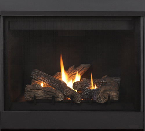Superior Traditional 45" Gas Direct Vent Fireplace - Milivot | Shown with Standard Black Liner
