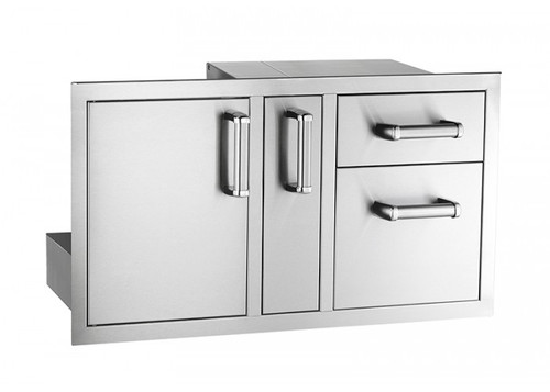 Fire Magic Premium Flush Mounted 36 X 18 Access Door with Double Drawer and Platter