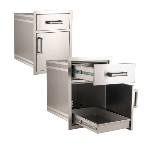 Fire Magic Premium Flush Mounted Medium Pantry Door/Drawer Combo | Pantry door includes a gasket to keep out water and pests