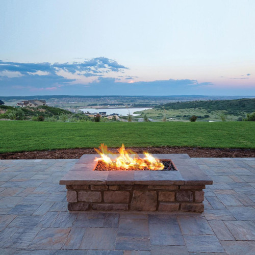 Warming Trends Crossfire 54-Inch Square Ready-to-Finish Fire Pit Kit | 36" Aluminum Pan with 2" Sidewalls