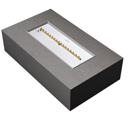 Warming Trends Crossfire 72-Inch Rectangle Ready-to-Finish Fire Pit Kit | Durably constructed out of an aluminum frame on a concrete board base