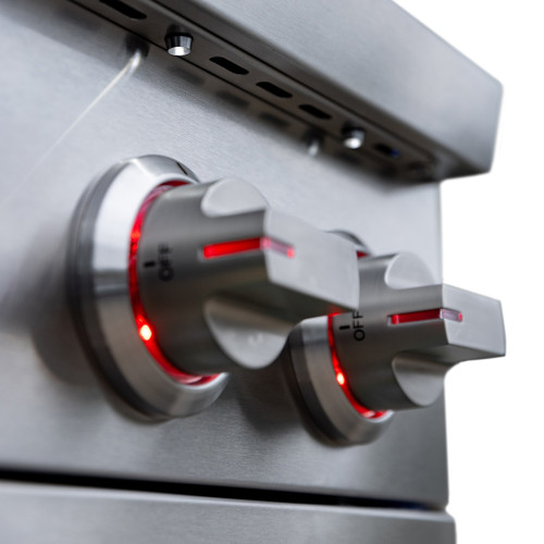 Summerset Pro Double Side Burner | LED Pin Lighting + White to Red Bezel Lighting Indicating ON/OFF Burner State Summerset Pro Double Side Burner | LED Pin Lighting + White to Red Bezel Lighting Indicating ON/OFF Burner State