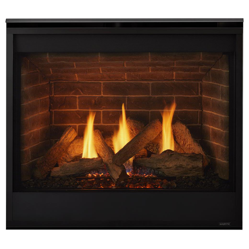 Majestic 42" Quartz Top/Rear Direct Vent Gas Fireplace | Heat Zone Technology draws heat from your fireplace to another room in your home, up to 20 feet away
