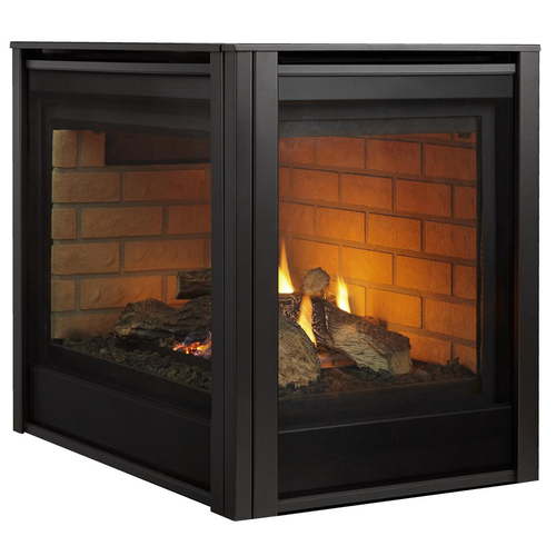 Majestic 36" Corner Direct Vent Multi Sided Gas Fireplace | TWO-SIDED VIEWING - Expands your viewing of the fire from two rooms at once and adds multiple design possibilities.