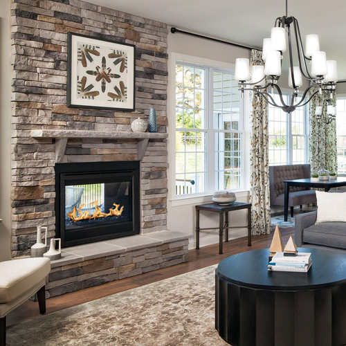 Majestic Twilight Modern Indoor/Outdoor Gas Fireplace | Unique indoor/outdoor viewing for increased fireside views Majestic Twilight Modern Indoor/Outdoor Gas Fireplace | Unique indoor/outdoor viewing for increased fireside views