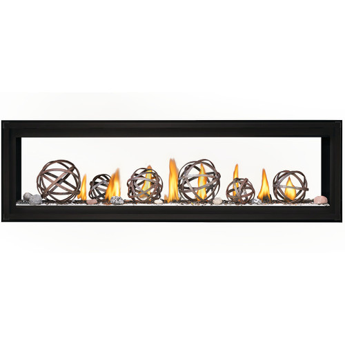 Napoleon Luxuria 62" See Through Direct Vent Gas Fireplace | Safe to display TVs and artwork above the fireplace