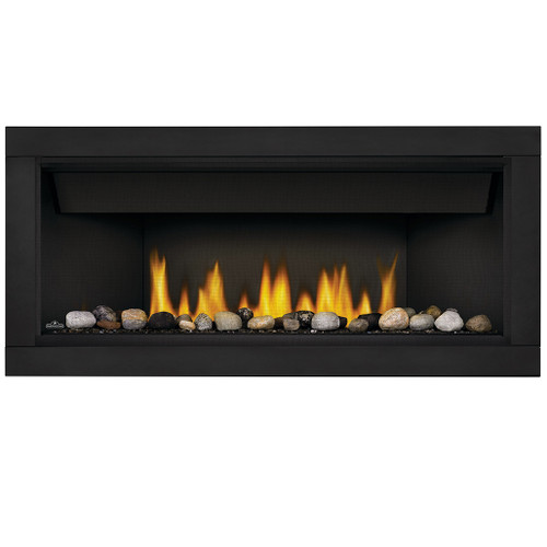 Napoleon Ascent 46" Direct Vent Linear Fireplace | The earthy Mineral Rock kit is another colourful option and can be mixed and matched with the other kits to create a truly unique look
