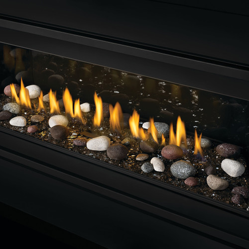 Napoleon Ascent 46" Direct Vent Linear Fireplace | Mineral Rocks Media Napoleon Ascent 46" Direct Vent Linear Fireplace | Mineral Rocks Media