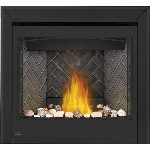 Napoleon Ascent 36" Direct Vent Gas Fireplace | Westminster Herringbone Panels