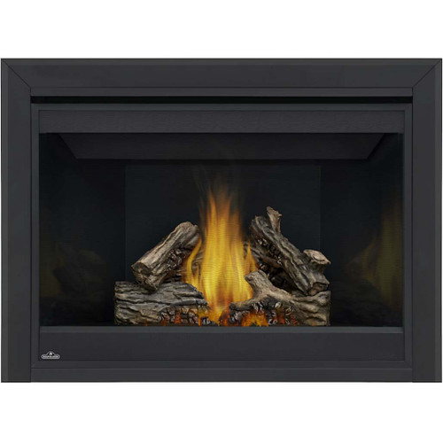 Napoleon Ascent 46" Direct Vent Gas Fireplace - Black Beveled Trim with Mirror Flame Panels