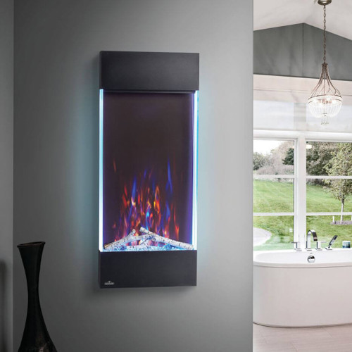 Napoleon Allure Vertical 38" Electric Fireplace | Quickly heat large rooms up to 400 square feet thanks to the robust heat output of 5000 BTU's and 1,500 Watts powering the unit