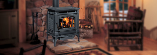 Hampton® H300 Large Cast Iron Wood Stove - Charcoal Gray