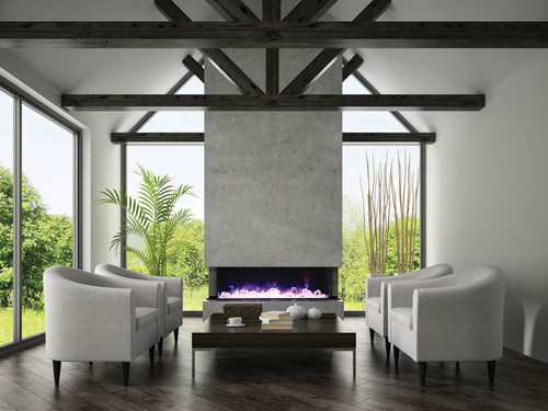 72"– Amantii TRU-VIEW-XL With 3 Sided Indoor/Outdoor Electric Fireplace - Front Room View 1 72"– Amantii TRU-VIEW-XL With 3 Sided Indoor/Outdoor Electric Fireplace - Front Room View 1