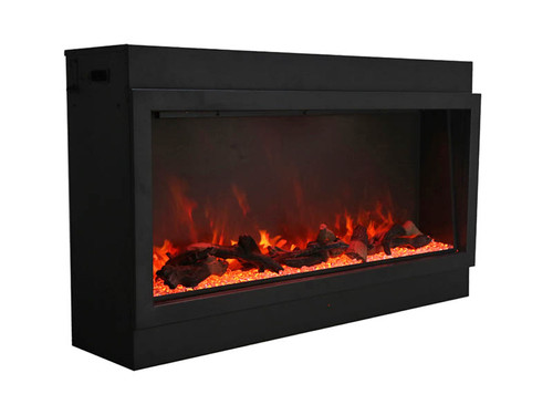 Amantii Panorama-XT 60" Deep Indoor or Outdoor Electric Built-in fireplace yellow orange flame 2