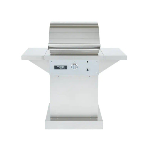 TEC 26" Sterling Patio On Stainless Pedestal With Side Shelves | Perfect Addition to Any Home 