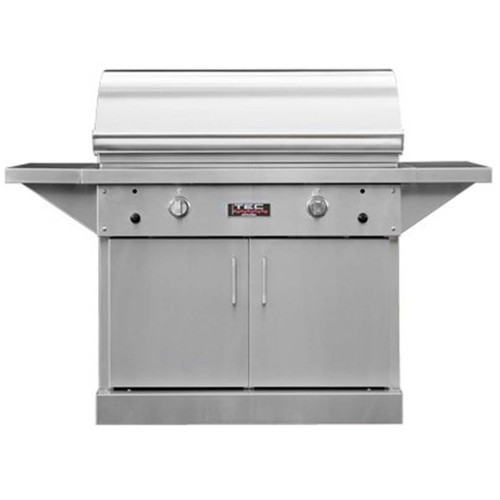 TEC 44" Sterling Patio On Stainless Cabinet With Side Shelves - Front View