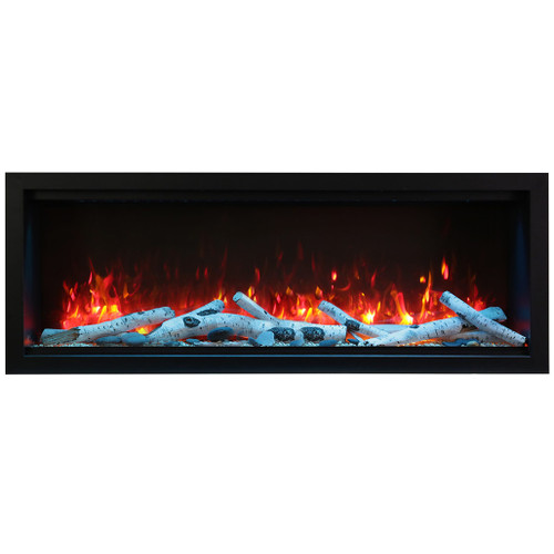 Amantii Symmetry Extra Tall 34" Electric Fireplace | The heater is located in the inner top of the unit, thus allowing the heat to cascade down over the top of the glass