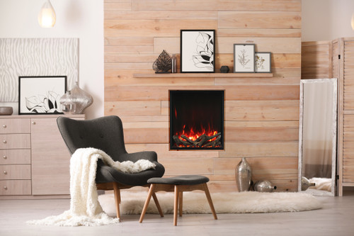 Amantii Cube 2025 Smart Freestanding Electric Fireplace - WiFi Compatible to connect and control the fireplace from your smartphone with the use of our app