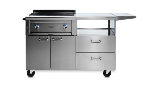 Lynx Grills 30" Asado Grill on Mobile Kitchen Cart | Flexible capacity—495-square-inch dual-zone cooking surface Lynx Grills 30" Asado Grill on Mobile Kitchen Cart | Flexible capacity—495-square-inch dual-zone cooking surface