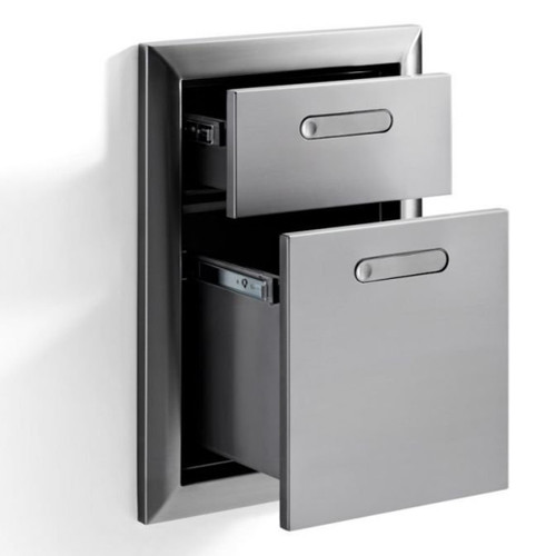Lynx Grills Ventana Double Drawers | Extensive storage—the extended depth of 22 inches accommodates oversized grilling tools, towels, or wood chips Lynx Grills Ventana Double Drawers | Extensive storage—the extended depth of 22 inches accommodates oversized grilling tools, towels, or wood chips