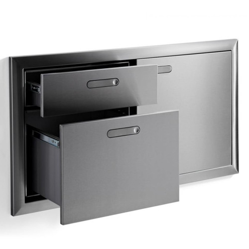 Lynx Grills 42" Ventana Door Drawer Combo | Tidy enclosure—rubber trim around the frame helps block dust and water Lynx Grills 42" Ventana Door Drawer Combo | Tidy enclosure—rubber trim around the frame helps block dust and water