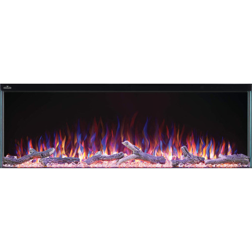 Napoleon Trivista 50" Three-Sided Electric Fireplace | Use the LED top lights in the fireplace to add even more luxurious ambiance to a space or as a night light in the dark - ideal for creating a great atmosphere during movie night