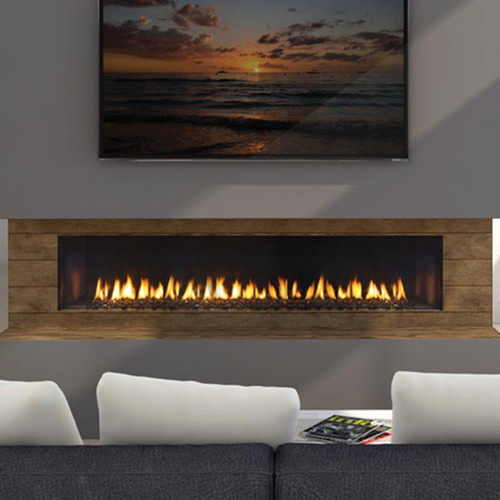 Regency City Series New York View 72" Gas Fireplace | Invisible glass safety barrier

