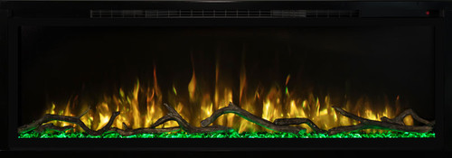 Modern Flames 74" Spectrum Slim Flush Mount Electric Fireplace - Log Set – Highly Detailed Realism