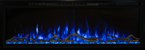 Modern Flames 74" Spectrum Slim Flush Mount Electric Fireplace | 10 Color Flame Combinations with Ember Bed & Down Lighting
