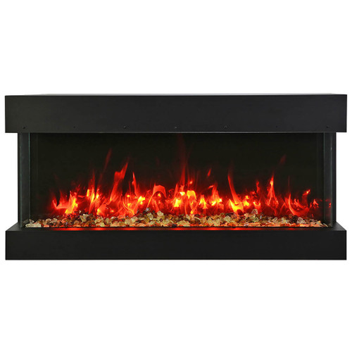 Amantii TRU-VIEW Slim 40" 3 Sided Electric Fireplace | Two flame pattern styles – standard and more traditional