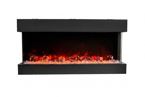 Amantii Tru View Slim 60" 3 Sided Electric Fireplace - 3 sided built in electric fireplace