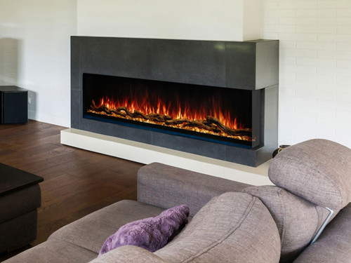 Modern Flames Landscape Pro 80" Multi View Built-in Clean Face Electric Fireplace | 2 Different Ember Bed Stone Styles