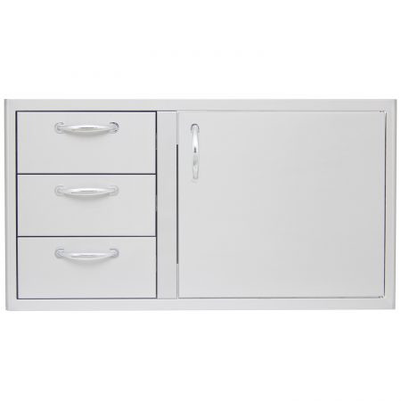 Blaze 39-Inch Access Door & Triple Drawer Combo | Commercial grade 304 Stainless Steel construction is made for withstanding outdoor elements