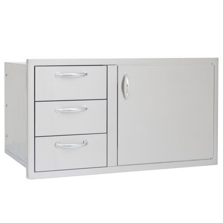 Blaze 39-Inch Access Door & Triple Drawer Combo | Ambient white lighting in drawers ensures perfect, natural illumination