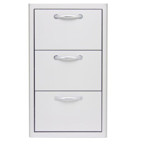Blaze 16-Inch Built-In Triple Drawer Set | Commercial grade 304 Stainless Steel construction is made for withstanding outdoor elements