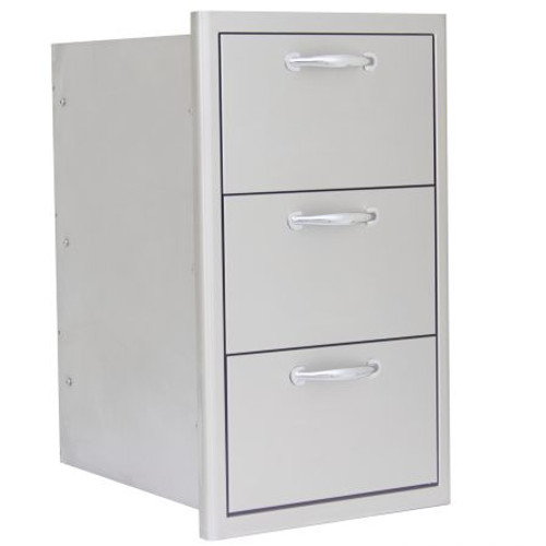 Blaze 16" Built-In Triple Drawer Set | Ambient white lighting in drawers ensures perfect, natural illumination Blaze 16" Built-In Triple Drawer Set | Ambient white lighting in drawers ensures perfect, natural illumination