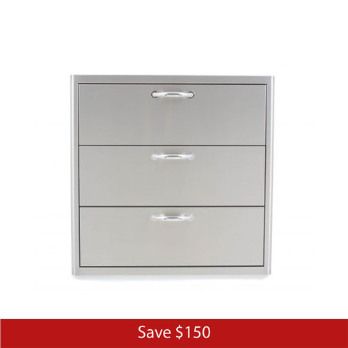 Blaze 30" Built-In Triple Access Drawer Set | Promo Ends December 5th.