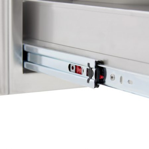 Blaze 20" Roll-Out Stainless Steel Double Trash / Recycling Bin | Accented with a sleek straight handle